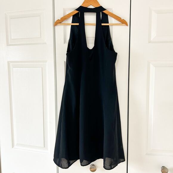 Laundry by Shelli Segal Black Halter A-Line Dress Size 12 Cocktail EUC - Picture 3 of 7